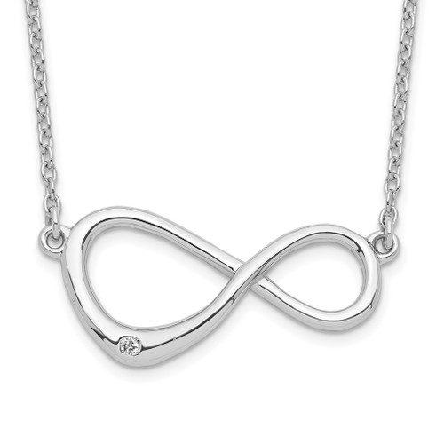 Lex & Lu Sterling Silver White Ice Diamond Infinity Symbol Necklace - Lex & Lu