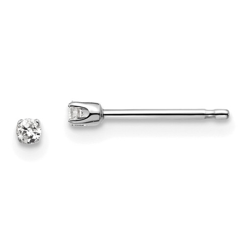 Lex & Lu 14k White Gold .05ct I2 K-L Diamond Stud Push-on Post Earrings - Lex & Lu