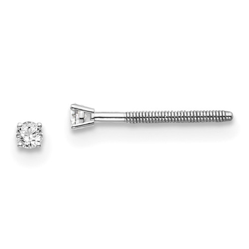 Lex & Lu 14k White Gold .05ct. SI3 G-I Diamond Stud Thread on/off Post Earrings - Lex & Lu