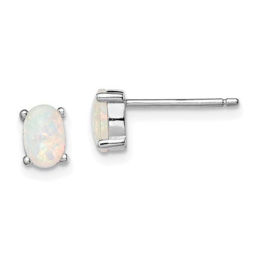 Lex & Lu Sterling Silver Created Opal Post Earrings LAL22462 - Lex & Lu