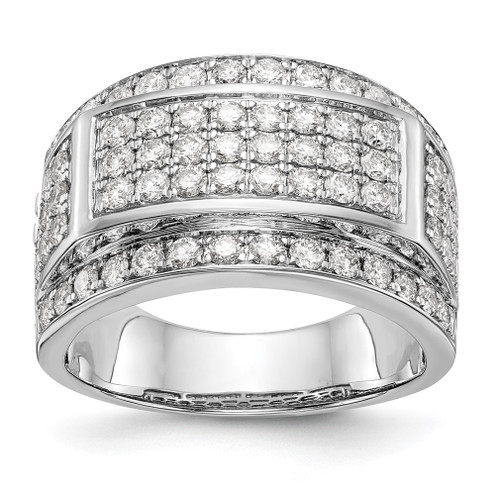 Lex & Lu 14k White Gold Diamond Men's Band Ring Size 10 - Lex & Lu