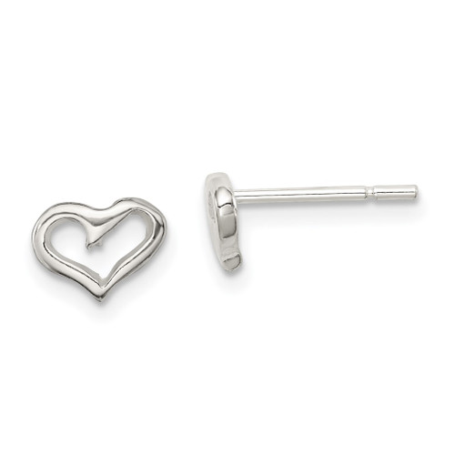 Lex & Lu Sterling Silver Heart Post Earrings LAL22534 - Lex & Lu