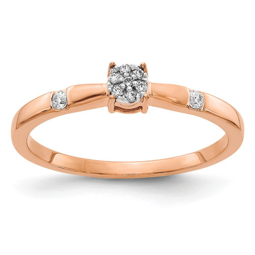 Lex & Lu 14k Rose Gold Diamond Cluster Ring Size 7 - Lex & Lu