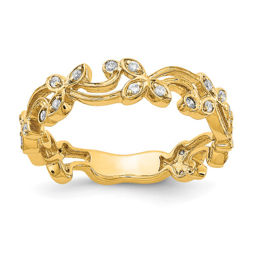 Lex & Lu 14k Yellow Gold Diamond Ring LAL14027 Size 7 - Lex & Lu