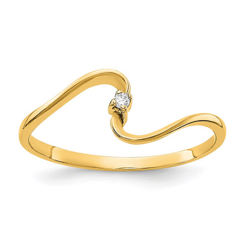 Lex & Lu 14k Yellow Gold AA Diamond Ring LAL15353 Size 6 - Lex & Lu