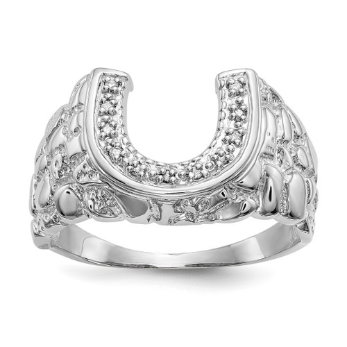 Lex & Lu 14k White Gold AA Diamond Ring LAL15493 Size 10 - Lex & Lu