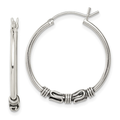 Lex & Lu Sterling Silver Hoop Earrings LAL22645 - Lex & Lu