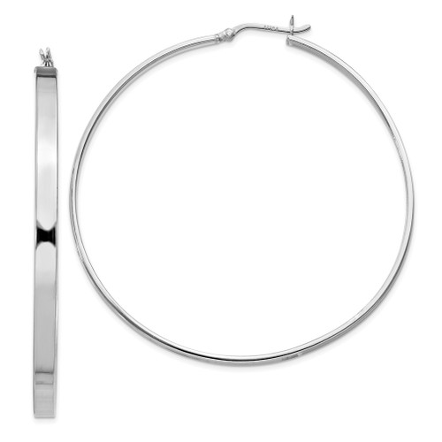 Lex & Lu Sterling Silver w/Rhodium Hoop Earrings LAL22649 - Lex & Lu