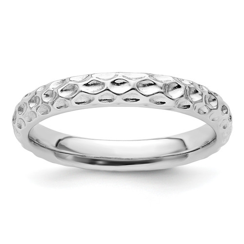 Lex & Lu Sterling Silver Stackable Expressions Rhodium Ring LAL9637 - Lex & Lu