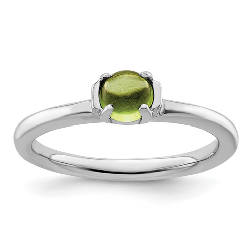 Lex & Lu Sterling Silver Stackable Expressions Polished Peridot Ring LAL11659 - Lex & Lu