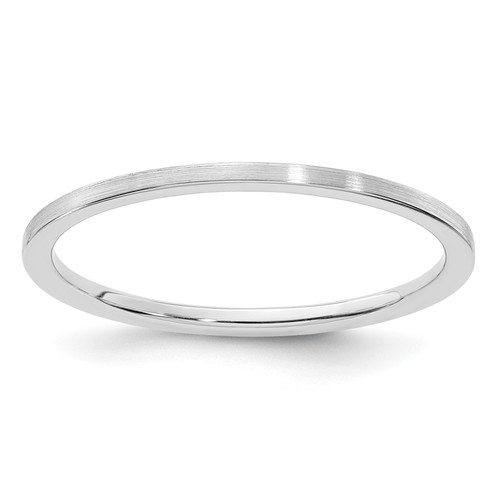 Lex & Lu 14k White Gold 1.2mm Flat Satin Stackable Band Ring LAL14690 - Lex & Lu