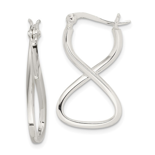 Lex & Lu Sterling Silver Twisted Oval Hoop Earrings LAL22805 - Lex & Lu