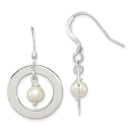 Lex & Lu Sterling Silver White FWC Pearl Dangle Earrings LAL23033 - Lex & Lu