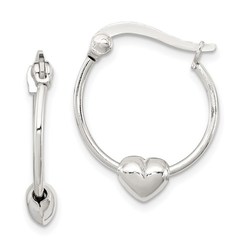 Lex & Lu Sterling Silver Heart Hoop Earrings LAL23157 - Lex & Lu