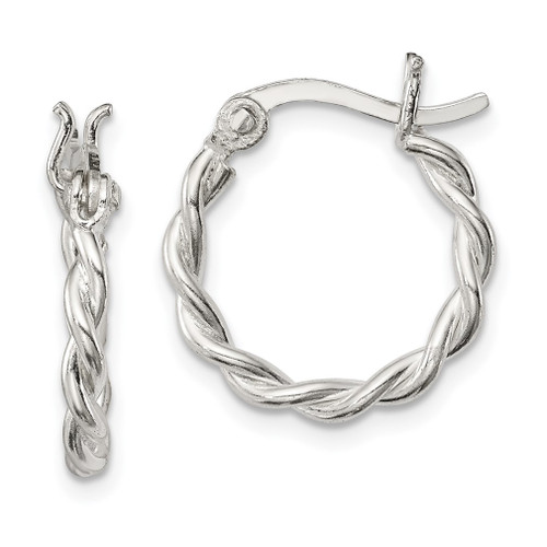 Lex & Lu Sterling Silver Twisted Hoop Earrings LAL23329 - Lex & Lu