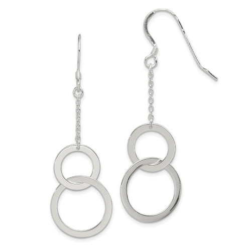 Lex & Lu Sterling Silver Circle Dangle Earrings LAL23330 - Lex & Lu