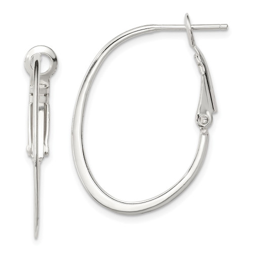 Lex & Lu Sterling Silver Polished Hoop Earrings LAL23440 - Lex & Lu