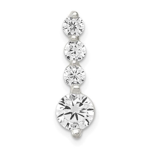 Lex & Lu Sterling Silver Polished CZ Pendant LAL23572 - Lex & Lu