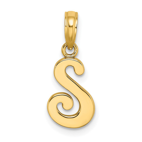 Lex & Lu 10k Yellow Gold Polished S Script Initial Charm - Lex & Lu