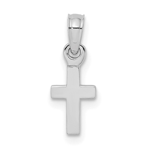 Lex & Lu 10k White Gold Polished Mini Cross Charm - Lex & Lu