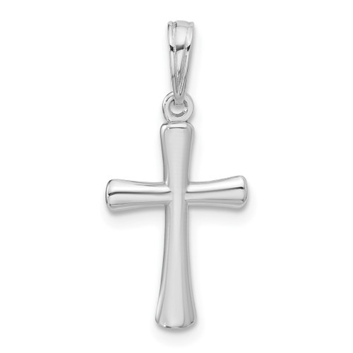 Lex & Lu 10k White Gold Polished Beveled Cross w/Round Tips Charm LAL10K8524W - Lex & Lu