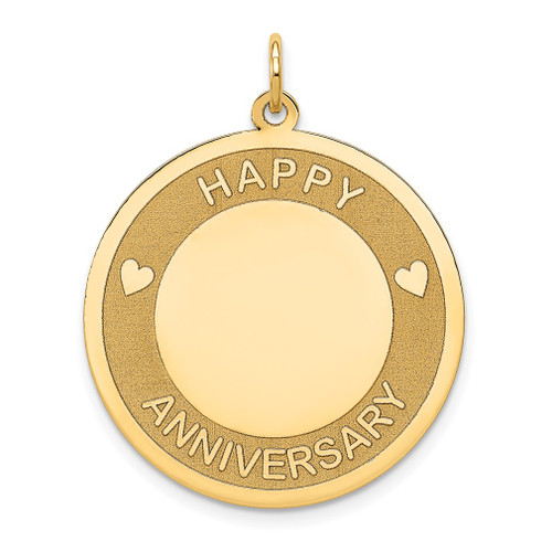 Lex & Lu 14k Yellow Gold Happy Anniversary Charm LALA0552 - Lex & Lu