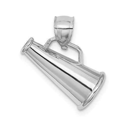 Lex & Lu 14k White Gold 3D Megaphone Charm - Lex & Lu