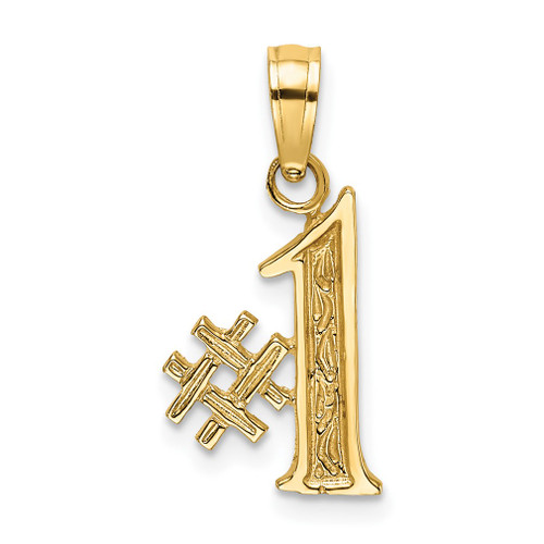 Lex & Lu 14k Yellow Gold #1 Charm - Lex & Lu