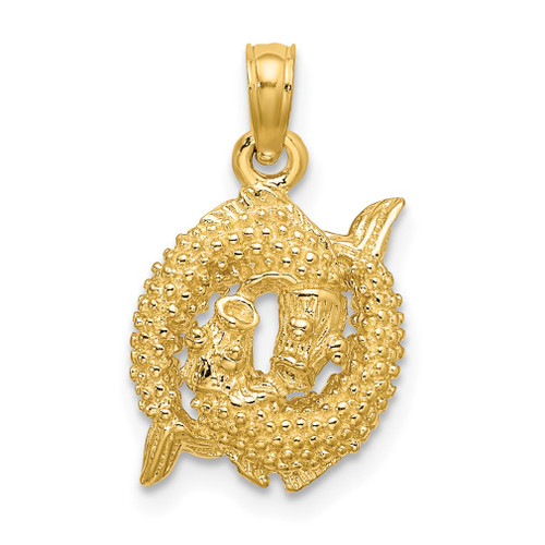 Lex & Lu 14k Yellow Gold 3D Pisces Zodiac Charm - Lex & Lu