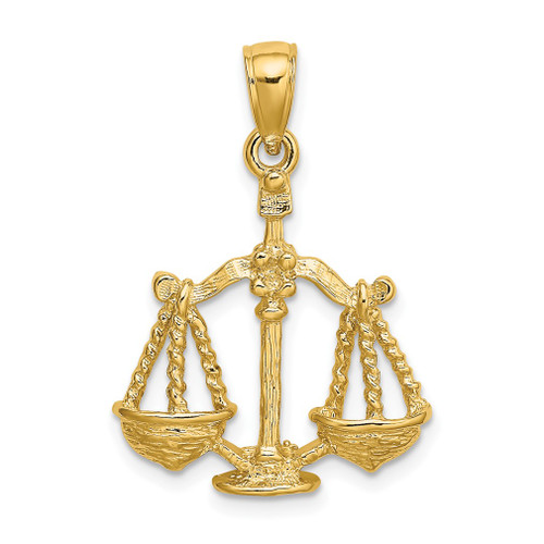 Lex & Lu 14k Yellow Gold Large Libra Zodiac Charm - Lex & Lu