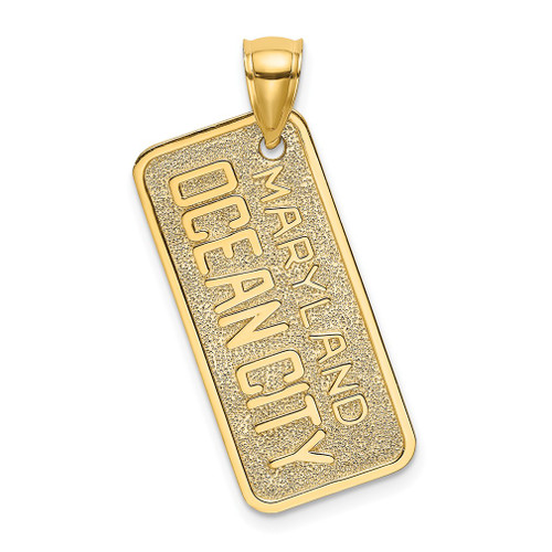 Lex & Lu 14k Yellow Gold Maryland, Ocean City License Plate Charm - Lex & Lu