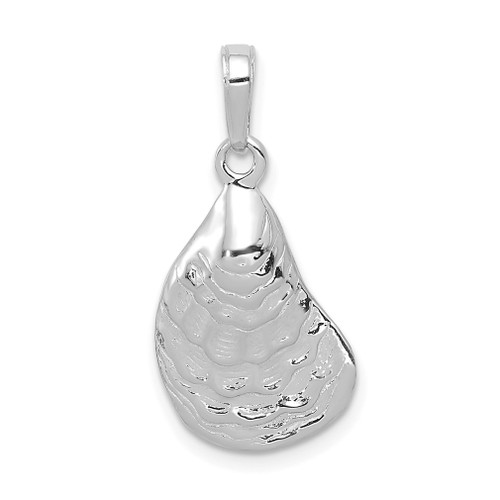 Lex & Lu 14k White Gold Oyster Shell Pendant - Lex & Lu