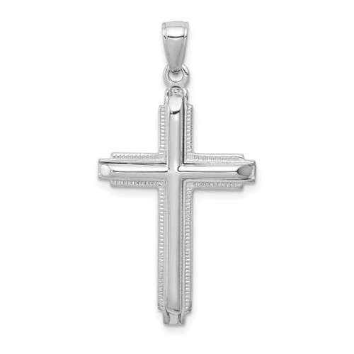 Lex & Lu 14k White Gold Polished Cross Pendant LALD1661W - Lex & Lu