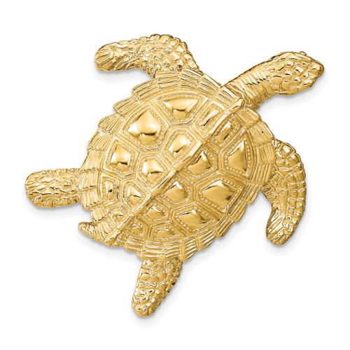 Lex & Lu 14k Yellow Gold Sea Turtle Slide LALD2857 - Lex & Lu