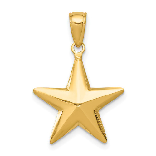 Lex & Lu 14k Yellow Gold Polished 3D Star Pendant - Lex & Lu