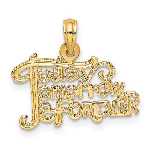 Lex & Lu 14k Yellow Gold Today, Tomorrow and Forever Charm - Lex & Lu