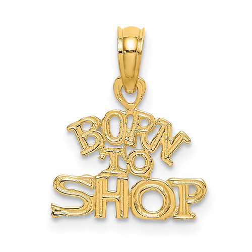 Lex & Lu 14k Yellow Gold Born to Shop Charm - Lex & Lu