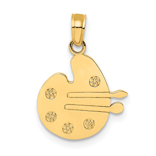 Lex & Lu 14k Yellow Gold Paint Pallet and Brushes Charm - Lex & Lu