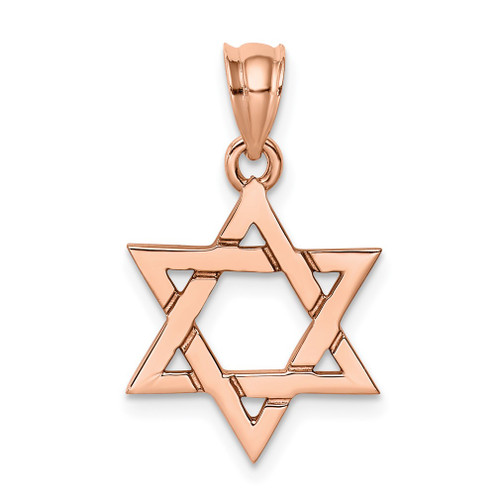 Lex & Lu 14k Rose Gold Polished Star of David Pendant - Lex & Lu