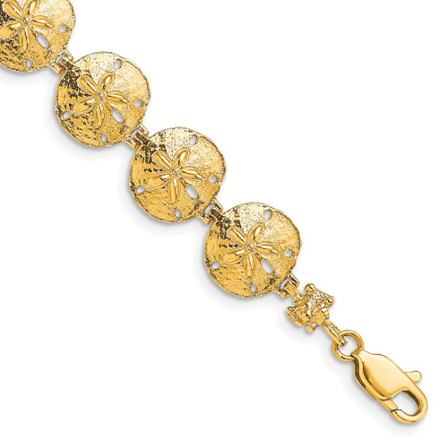 Lex & Lu 14k Yellow Gold Sand Dollar Bracelet LALFB1730-7 - Lex & Lu