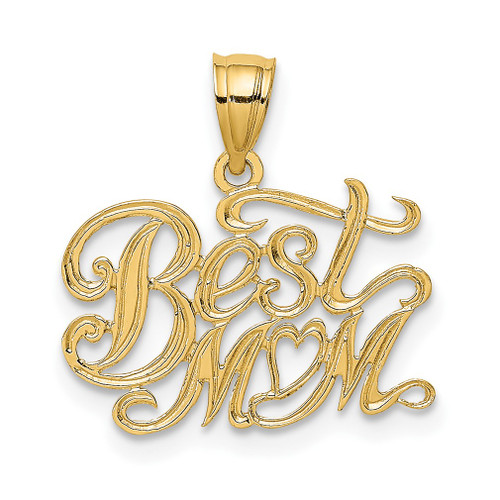 Lex & Lu 14k Yellow Gold Best Mom Charm LALK2664 - Lex & Lu