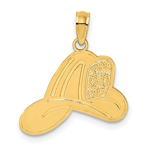 Lex & Lu 14k Yellow Gold Fire Dept Helmet Charm - Lex & Lu