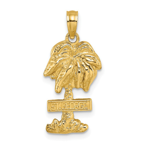 Lex & Lu 14k Yellow Gold St. George Palm Tree Charm - Lex & Lu