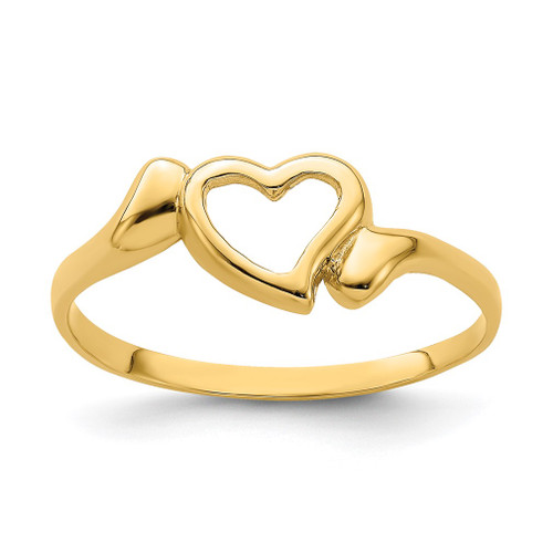 Lex & Lu 14k Yellow Gold Open Heart w/Swirl Ring Size 7.25 - Lex & Lu