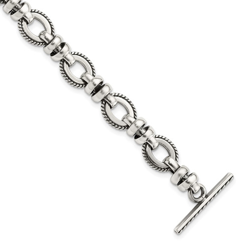 Lex & Lu Sterling Silver Antiqued Fancy Link Bracelet 7.5'' LAL23782 - Lex & Lu