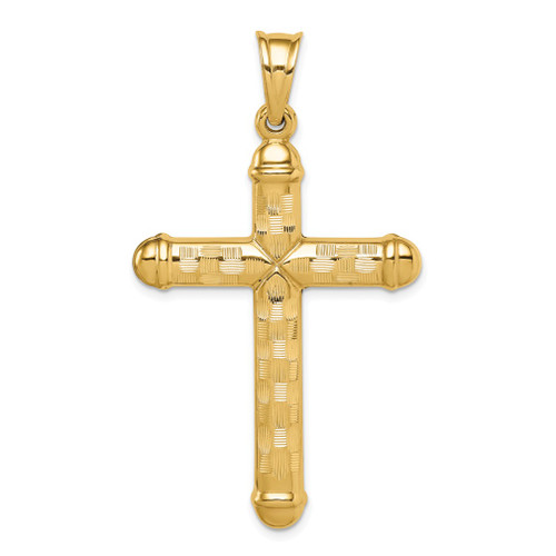 Lex & Lu 14k Yellow Gold Hollow D/C Cross Pendant LALK6400 - Lex & Lu