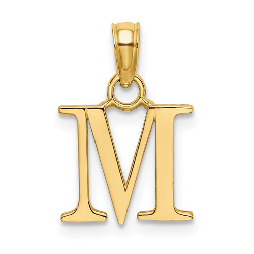 Lex & Lu 14k Yellow Gold Polished M Block Initial Charm - Lex & Lu