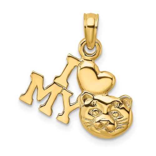 Lex & Lu 14k Yellow Gold I Love My Cat Charm - Lex & Lu