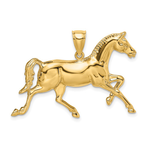 Lex & Lu 14k Yellow Gold 2D Polished Horse Charm LALK6538 - Lex & Lu