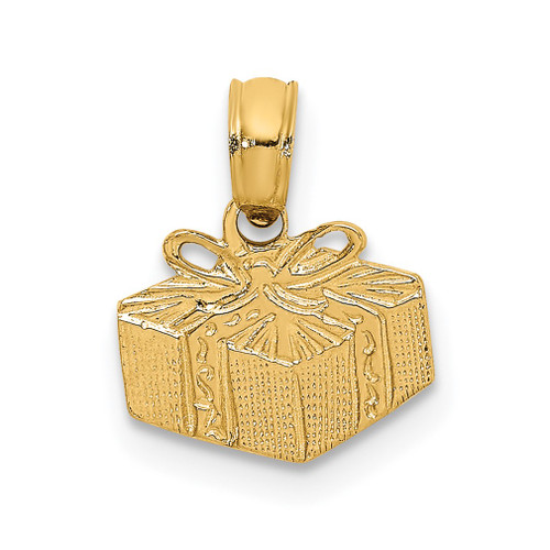 Lex & Lu 14k Yellow Gold Wrapped Gift Box Charm - Lex & Lu